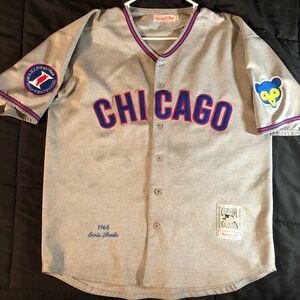 Rare!  Ernie Banks Chicago Cubs 1968 Authentic   Mitchell& Ness Jersey  Sz.50